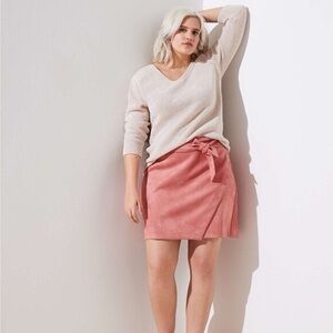 LOFT Pink Suede Skirt